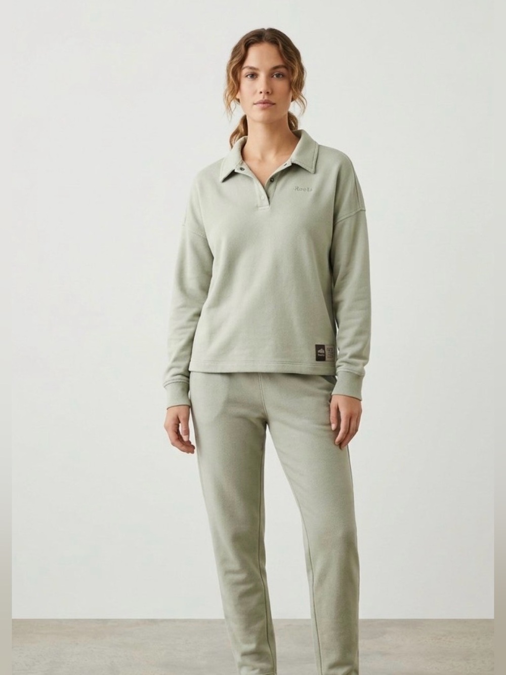 Roots Women Light Sage Pullover Polo